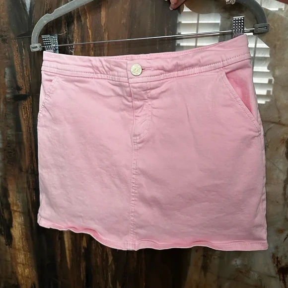 Lilly Pulitzer Colette Denim Skort Pink 0 - Picture 2 of 3